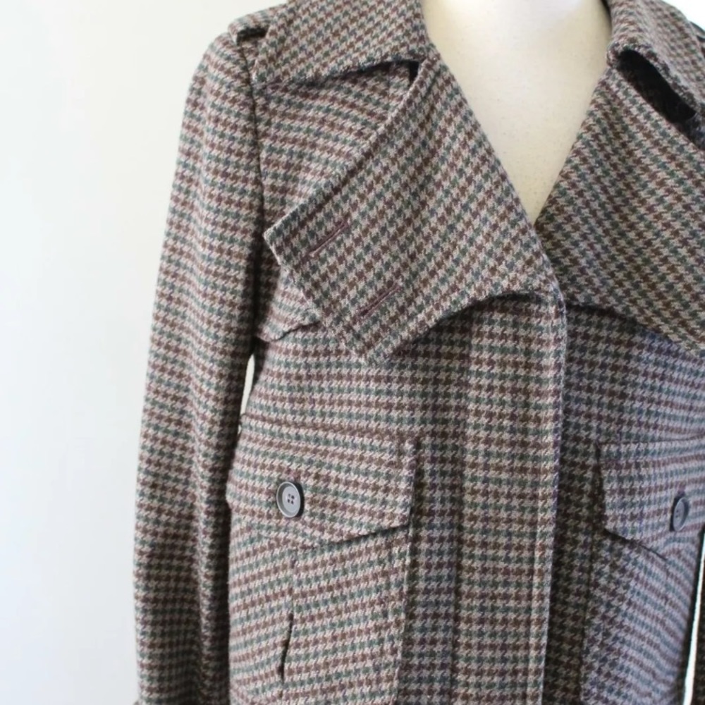 Zara Basic Plaid Cropped Utility Jacket - image 2